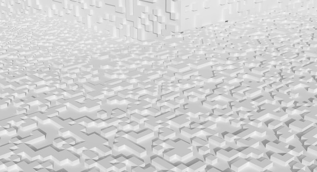 Kubus pixel textuur pixel patroon behang wit geometrisch mozaïek vierkant blok blokken abstract