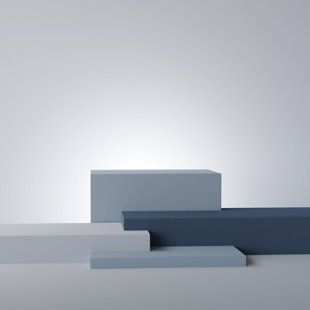 kubus podium leeg voetstuk mockup voor product met schone achtergrond 3D-rendering