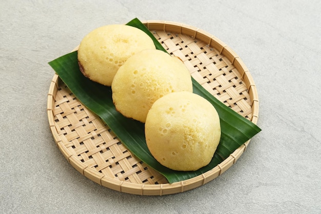 Kue Apem is Indonesian traditional snack made from rice flour coconut milk and sugar