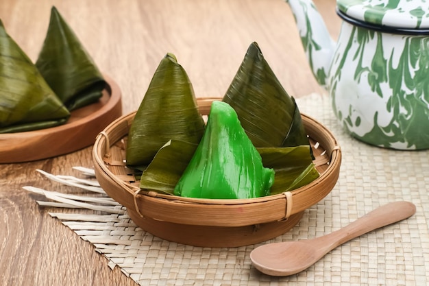 Kue Bugis or Kue Mendut Indonesian traditional dessert made from glutinous rice flour