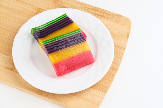 Kue Lapis Kue Pepe Rainbow sticky layer cake Indonesian traditional dessert made from rice flour