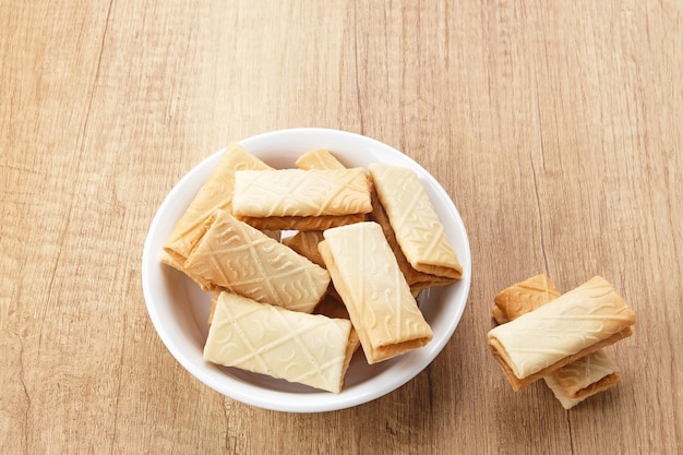 Kue Lempit of Kue Kapit Indonesische traditionele snack knapperig en zoet