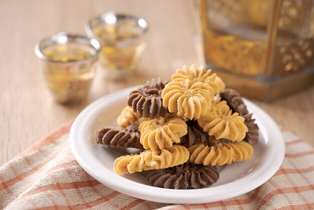 Kue Sagu Keju, Kue Tambang en Kue Semprit. Koekjes voor Lebaran Idul Fitri eid mubarak