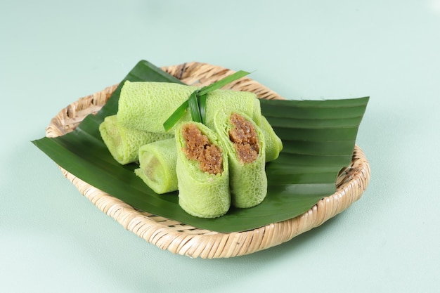 Kuih Ketayap in Malaysia or Dadar Gulung in Indonesia is a Roll Crepes Filled with Grated Coconut