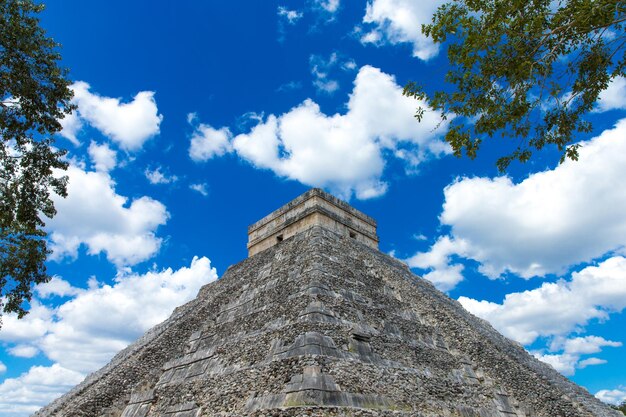 Kukulkan Pyramid in Chichen Itza Site Mexico