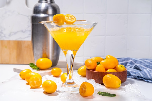 Kumquat martini cocktail