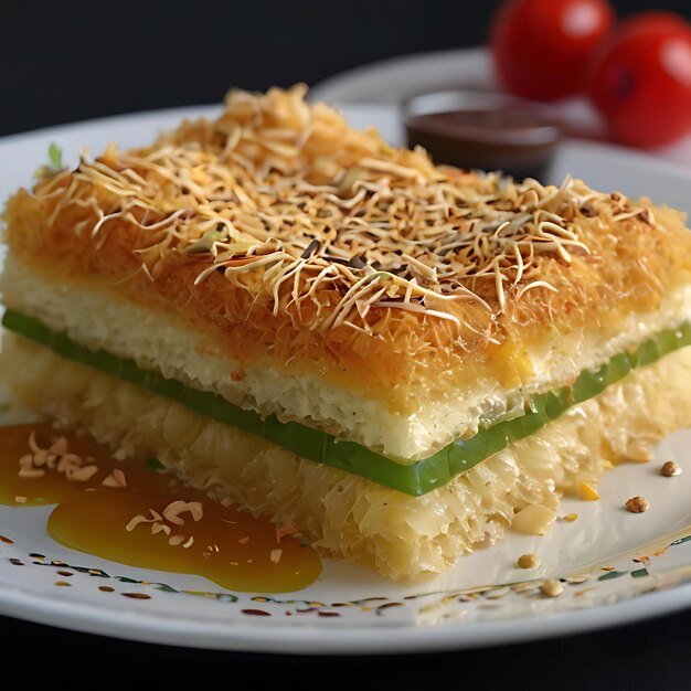 Photo kunafa with original cream filling gnearated by ai