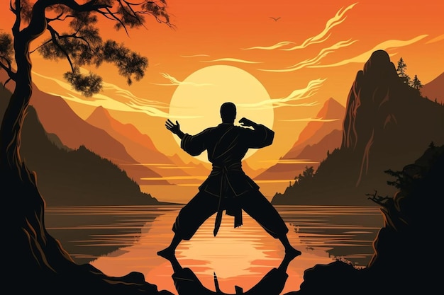 Foto sfondo di arte marziale kung fu