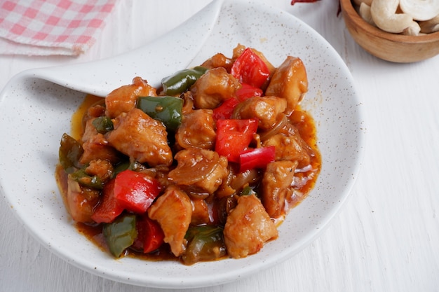 Kung Pao chicken stirfried traditional Chinese sichuan dish