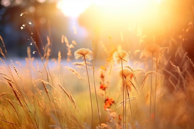 Kunst herfst zonnige natuur achtergrond generatieve ai