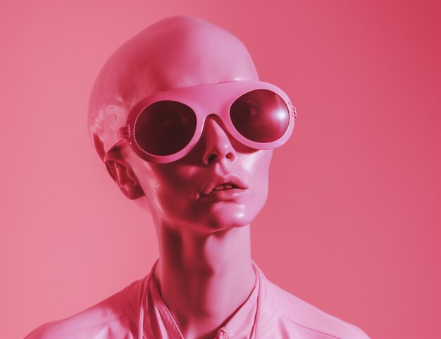 Kunst persoon mooie illustratie fictie wetenschap roze alien fantasie portret gezicht generatieve AI