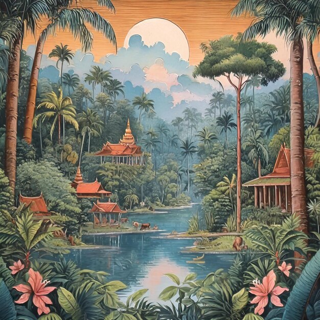 Foto kunst uit de jungle van cambodja