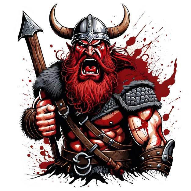 kunst van een Viking krijger vector illustratie sjabloon geschikt voor t-shirt design logo design logo