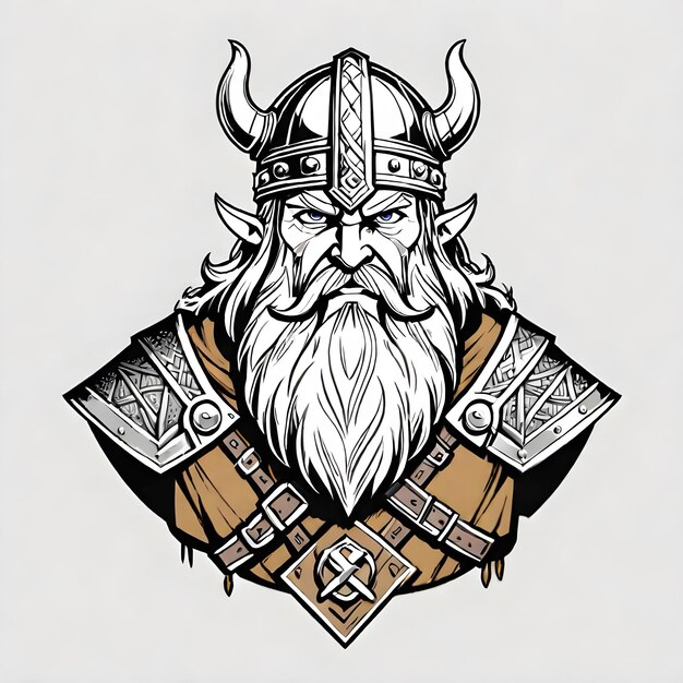 Foto kunst van een viking krijger vector illustratie sjabloon geschikt voor t-shirt design logo design logo