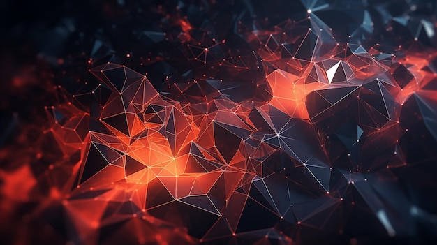 Foto kunst van low poly plexus in 3d abstract technology backgrounds die connectiviteit en complexiteit overbrengt