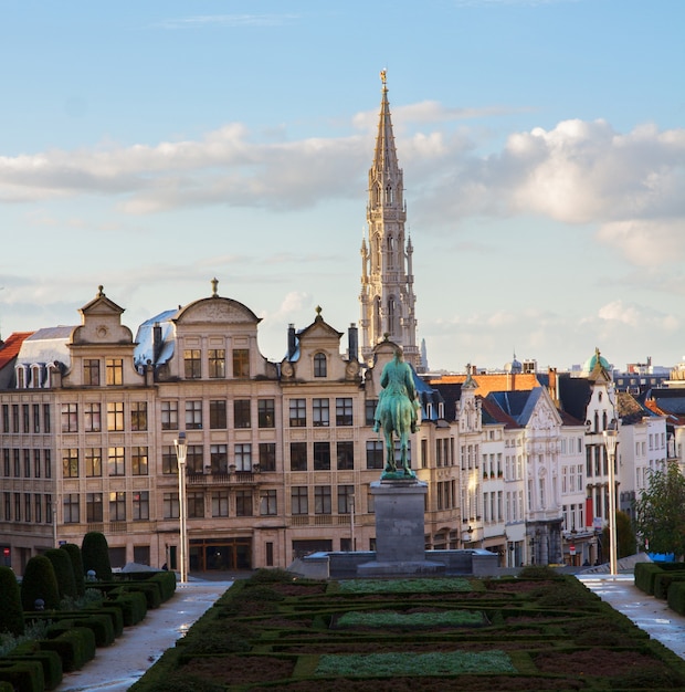 Kunstbergtuin en stadsbeeld van Brussel, België