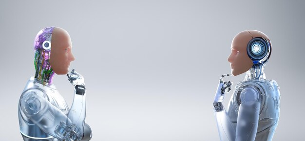 Foto kunsthuid of humanoïde huidrobots met ruimte