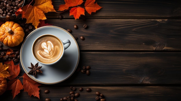 Kunstig vervaardigde Pumpkin Spice Latte AI gegenereerd