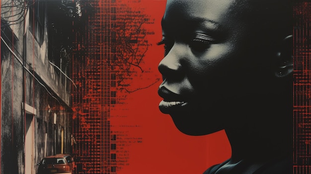 Kunstmatige achtergrond met Afrikaanse vrouw concept van cultuur en diversiteit Generatieve AI
