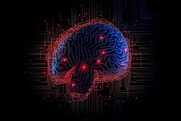 Kunstmatige intelligentie AI brain data mining deep learning moderne computertechnologieën AI gegenereerd