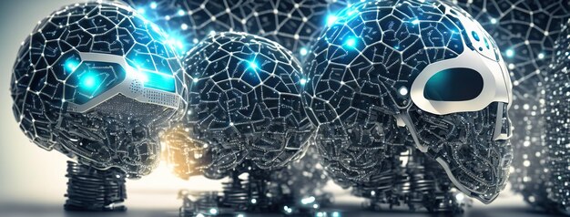 Kunstmatige intelligentie AI Leren en kunstmatige intelligentie Concept Business moderne technologie internet en netwerkconcept afbeelding gemaakt met generatieve AI