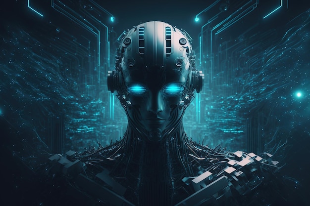 Kunstmatige intelligentie futuristisch cybernetisch robotconcept