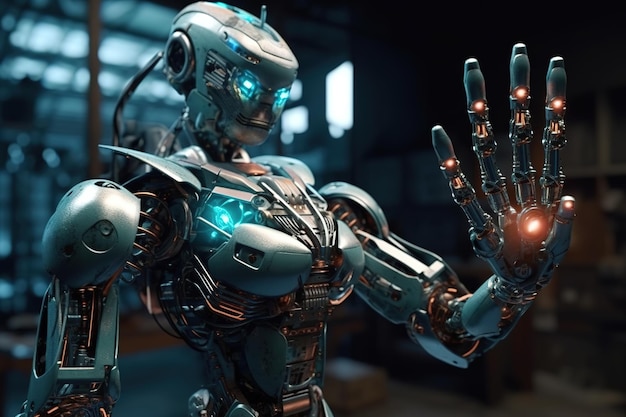 Kunstmatige intelligentie in de toekomst om digitale technologie mensen en robots te sturen