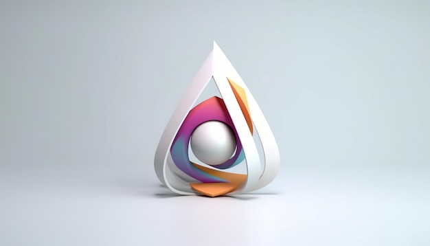 Kunstmatige intelligentie Logo Minimalistische 3d AI eenvoudige en witte achtergrond Ultra hoge kwaliteit