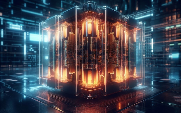 Kunstmatige intelligentie Quantum computer technologie concept