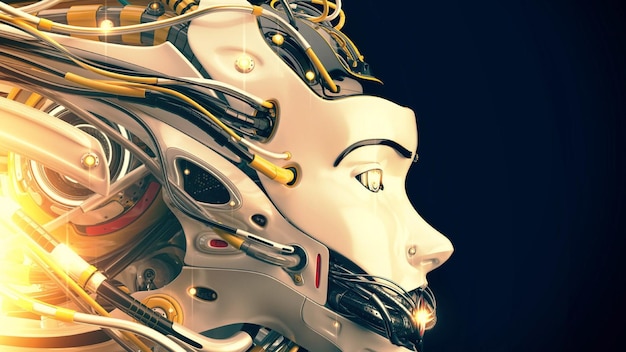 Kunstmatige intelligentie Robotica digitaal behang science fiction digitale kunst HD