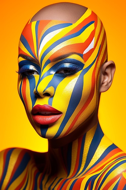 Kunstmatige uitdrukkingen die diversiteit en schoonheid vieren door middel van make-up en portretten
