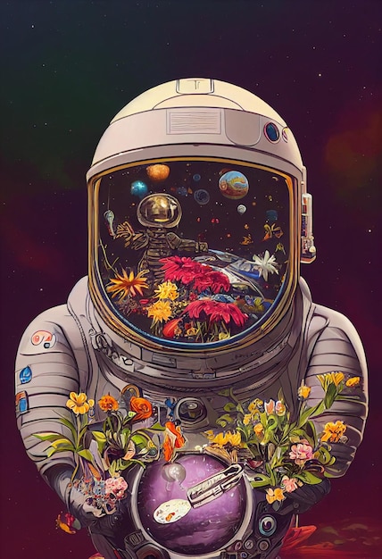 Foto kunststijl astronaut gemaakt door ai generated