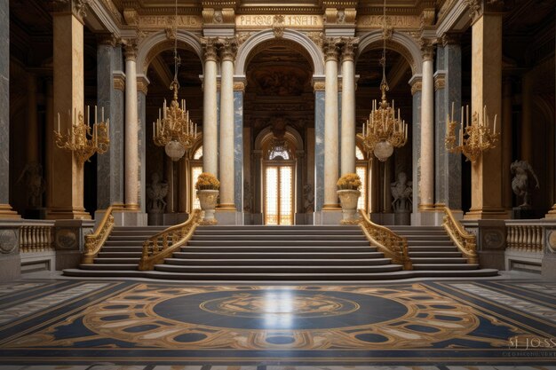 Kunsttekening van Paleis van Versailles in Parijs Frankrijk