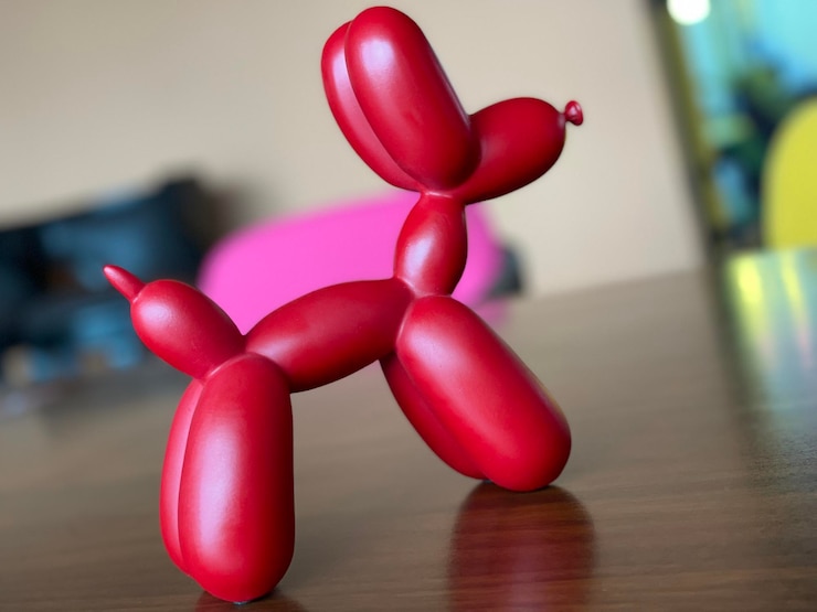 Foto kunstwerk ballonhond