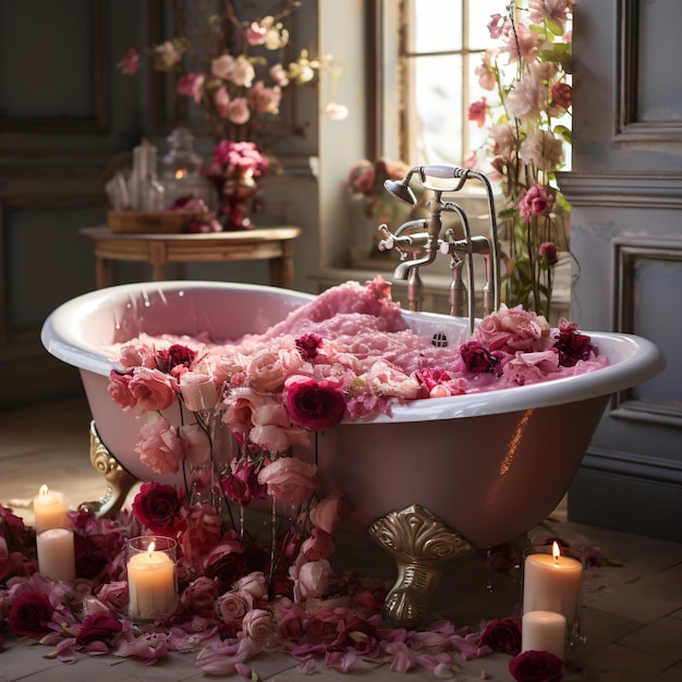 Kunstzinnige badervaring Rose Petals Craig Mullins stijl