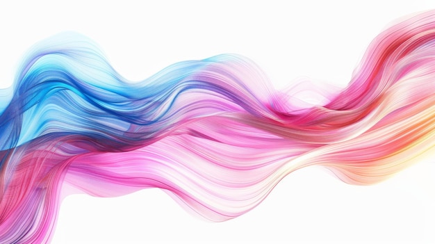 Kunstzinnige digitale weergave van wervelende abstracte golven in pastelblauwe en roze tinten