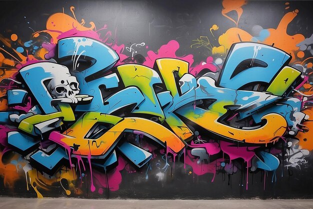 Kunstzinnige graffiti muurdecoratie