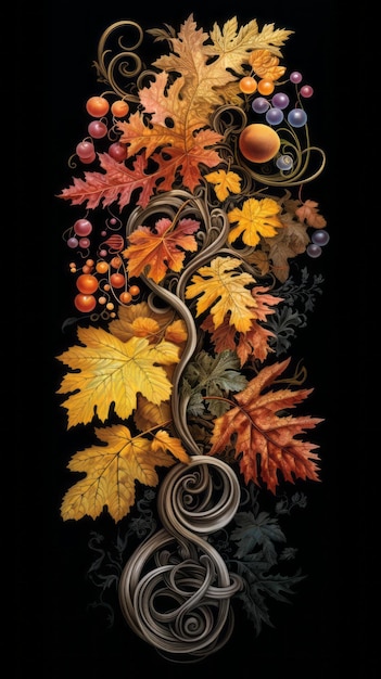 Kunstzinnige herfstbladeren geïllustreerde viering van de herfst