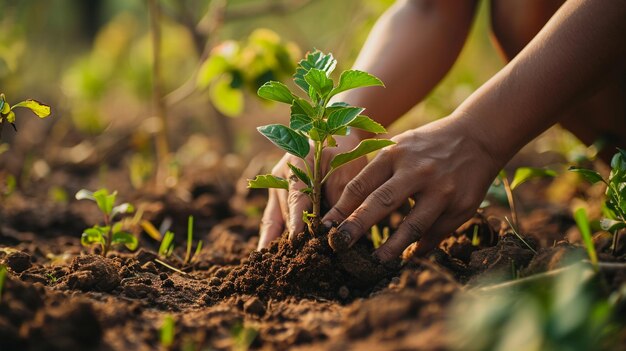 Kunstzinnige weergave van handen die een boom planten ter ere van overlevenden van kanker die groei en herstel symboliseren