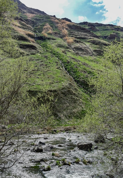 Kura-rivier in de buurt van het Vardzia-klooster in Zuid-Georgië 30 april 2019 Georgië