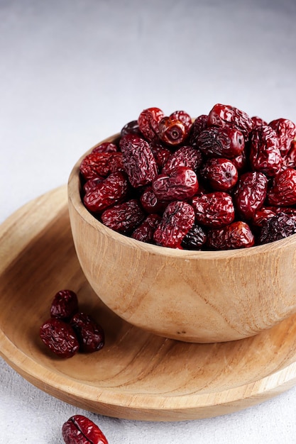 Kurma merah or red dates or angco is dried unabi fruit or jujube
