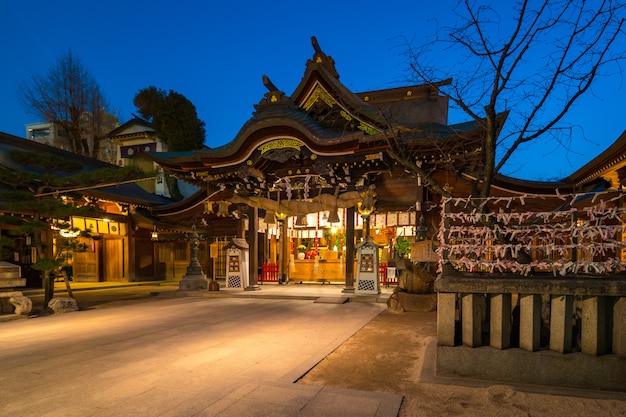 Kushida Shrine at night in Hakata, Fukuoka, Japan