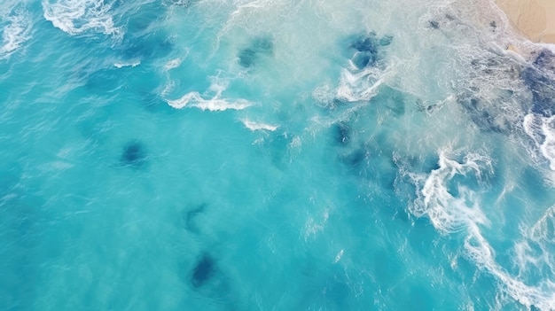 Kust als achtergrond van bovenaf Turquoise water achtergrond van boven Zomer zeegezicht uit de lucht