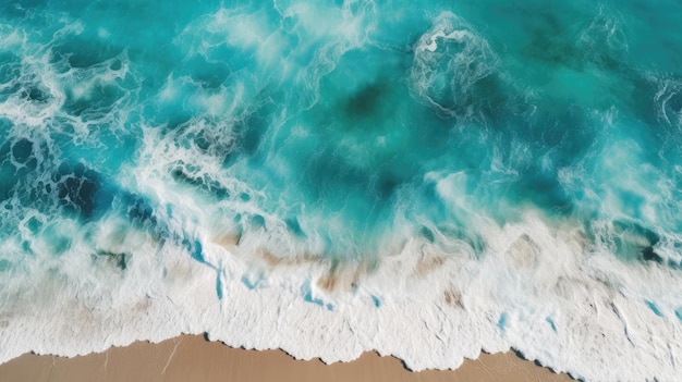 Kust als achtergrond van bovenaf Turquoise water achtergrond van boven Zomer zeegezicht uit de lucht