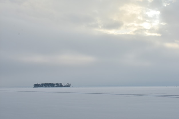 Kust van de Wolga in de winter