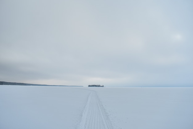 Kust van de Wolga in de winter