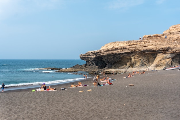 Kustplaats Ajuy nabij de stad Pajara, westkust van het eiland Fuerteventura, Canarische Eilanden. Spanje