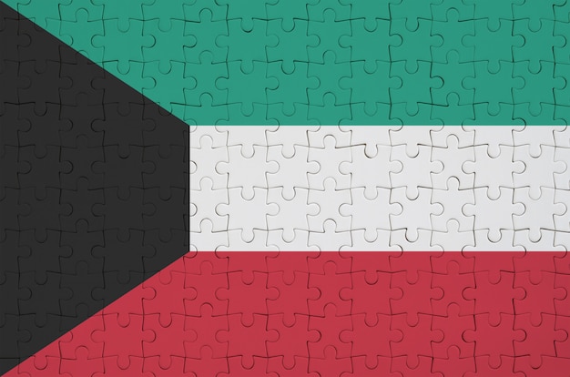 Kuwait flag is depicted on a folded puzzle