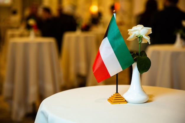 Kuwait flag on the table