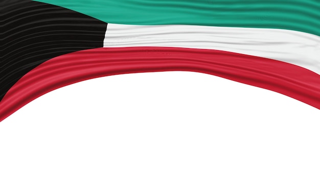Kuwait Flag Wave National Flag Clipping Path